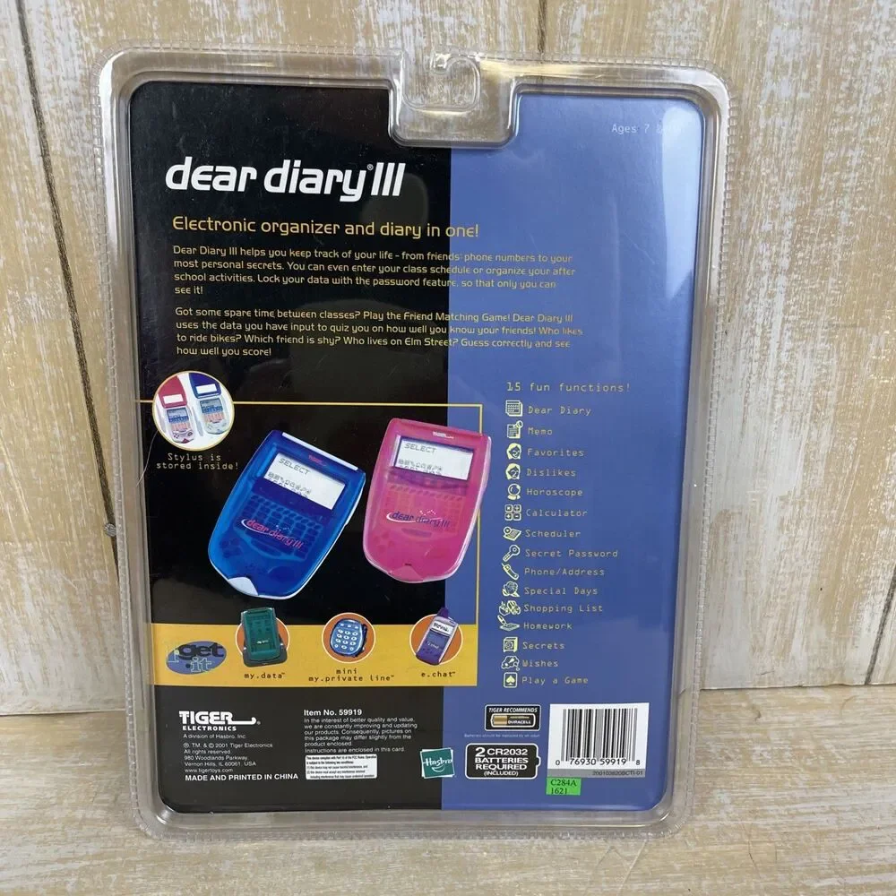 NEW Vintage 2001 Dear Diary III Organizer & Diary Pink Hasbro Tiger Electronic